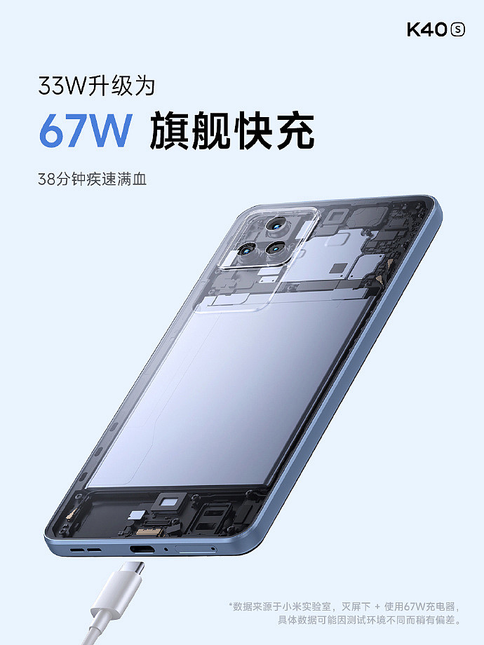 1799 元~2399 元，小米 Redmi K40S 手机正式发布：全新设计，搭载骁龙 870 芯片，三星 E4 直屏，67W 快充 - 2