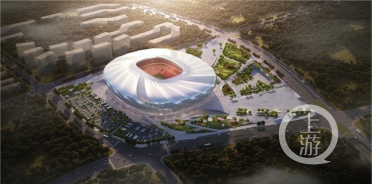 重庆龙兴专业足球场钢结构封顶，整体工程预计2022年底前完成 - 2
