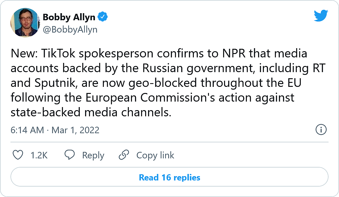 欧盟确认对克林姆林宫支持的网络媒体实施禁令 - 3