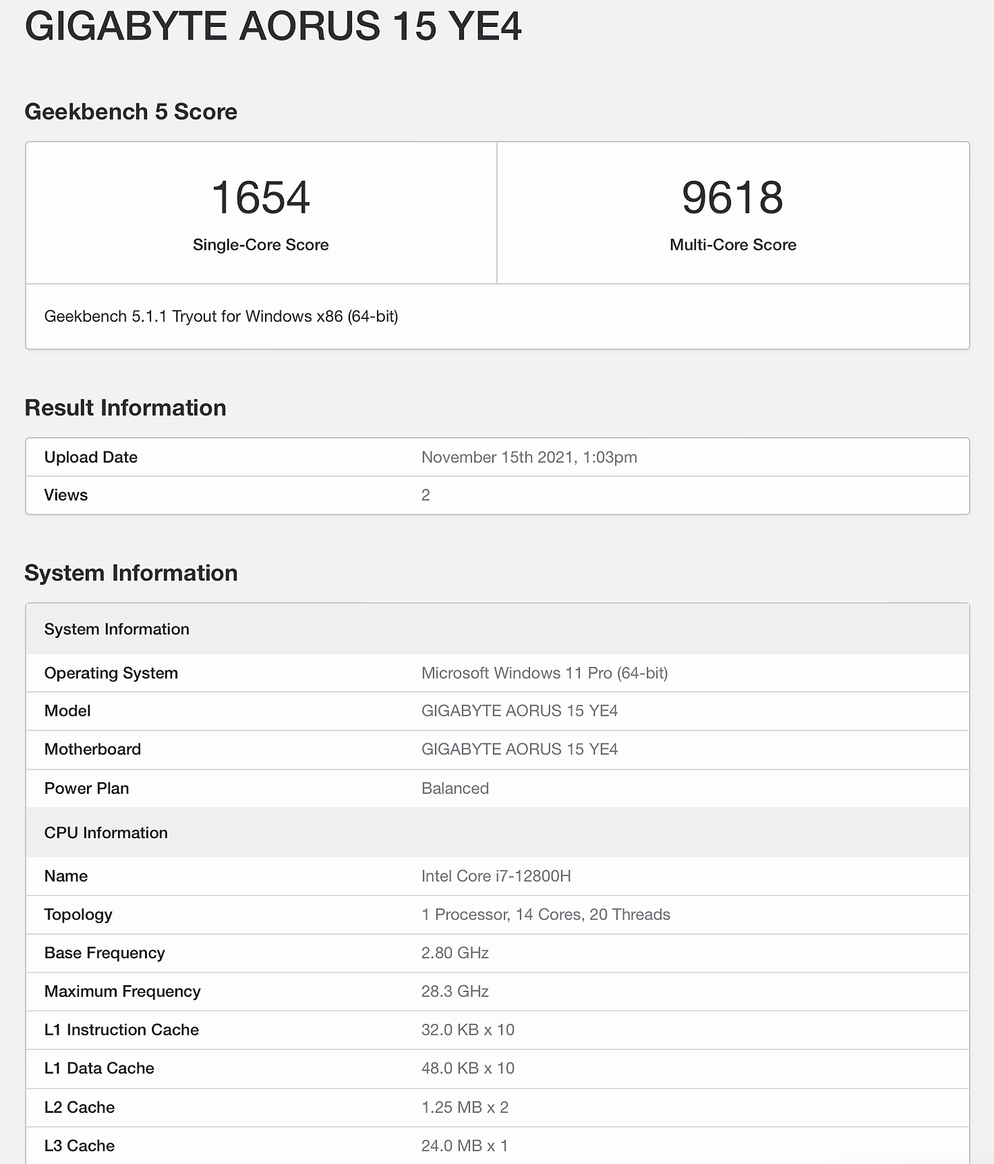 英特尔 i7-12800H 曝光：14 核 20 线程，新一代游戏本搭载 - 1