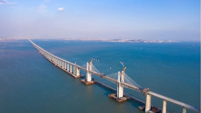福厦高铁湄洲湾跨海大桥合龙：全长14.7公里 - 1