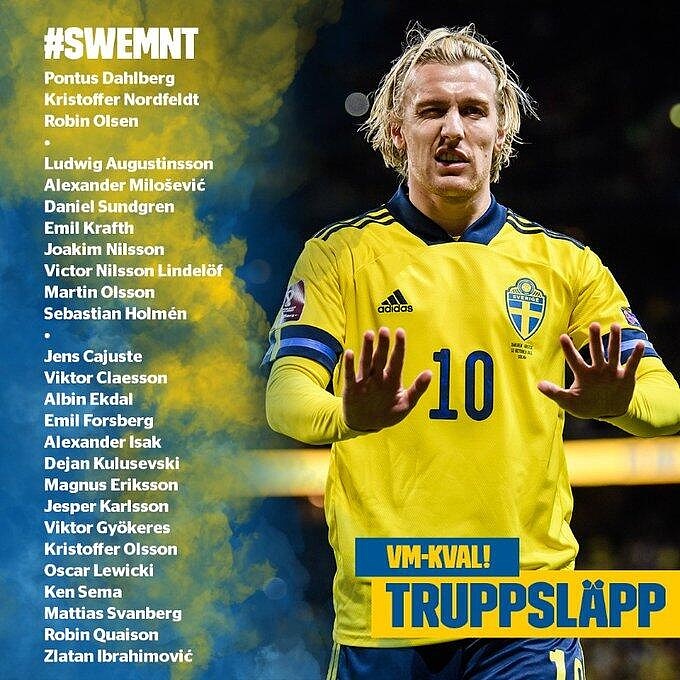 瑞典新一期大名单：40岁伊布入选，伊萨克、库卢、林德洛夫在列 - 1
