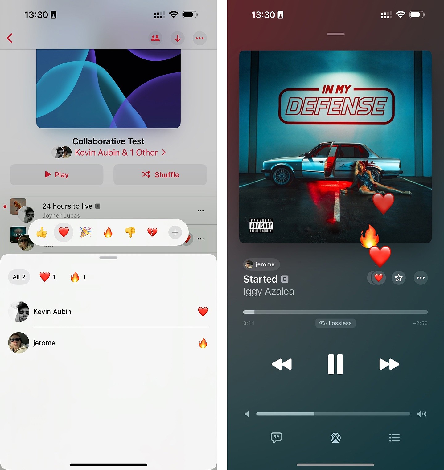 苹果 Apple Music 协作播放列表增强互动：支持 Emoji Reactions - 3