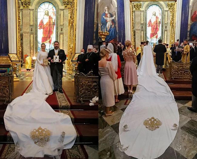 俄罗斯百年一遇“皇室婚礼”，新娘穿高定戴Chaumet冠冕 - 6