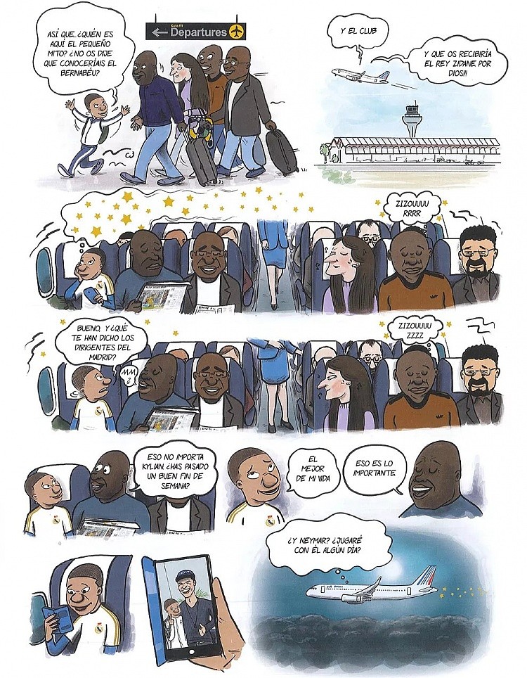 姆巴佩出版漫画：见到C罗和齐祖，参观伯纳乌是一生最美好的一天 - 2