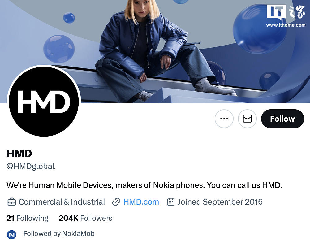 别了“诺基亚手机”，NokiaMobile 海外官号现已更名为 HMD - 1