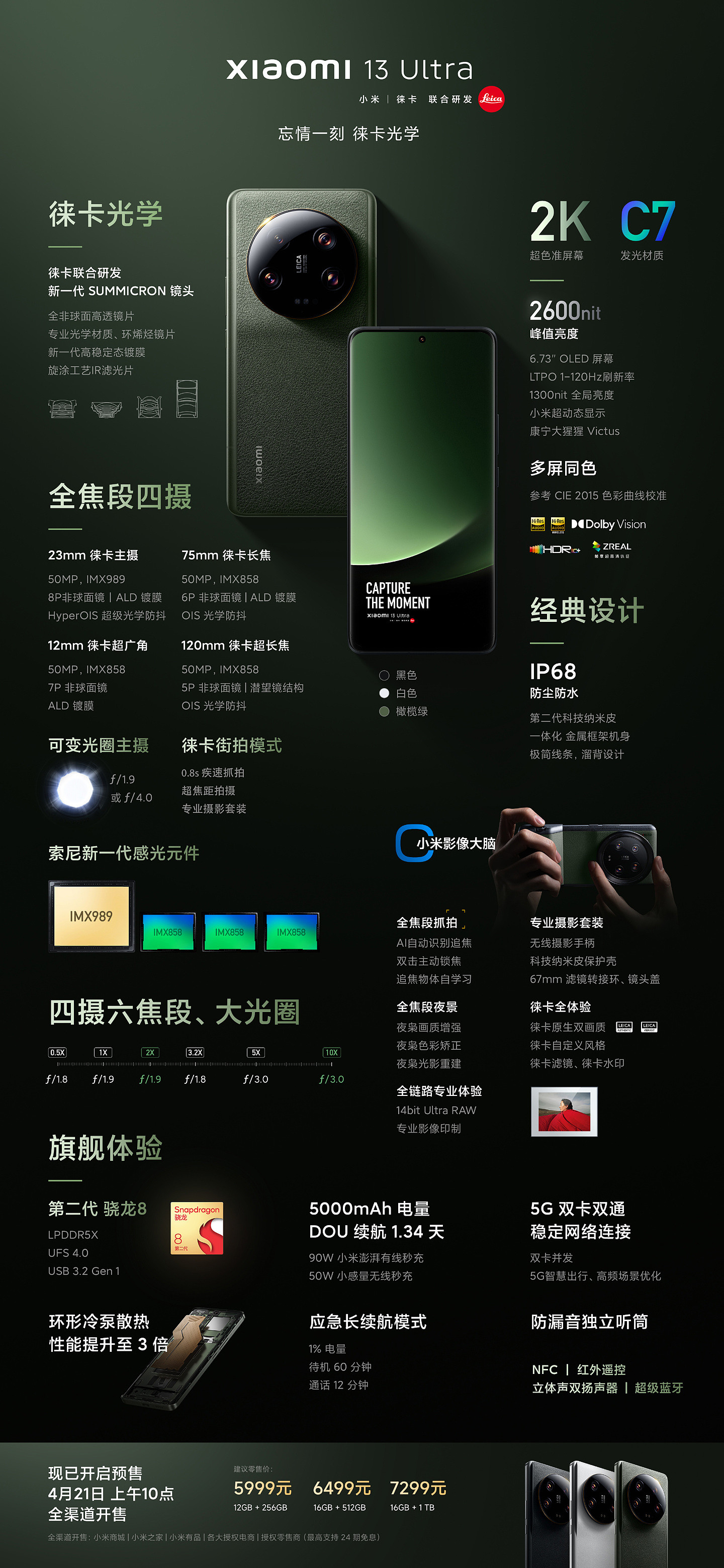 5999 元起，小米 13 Ultra 手机发布：首发华星光电 C7 3200×1440 OLED 双曲屏，升级 USB 3.2 Gen 1 - 1