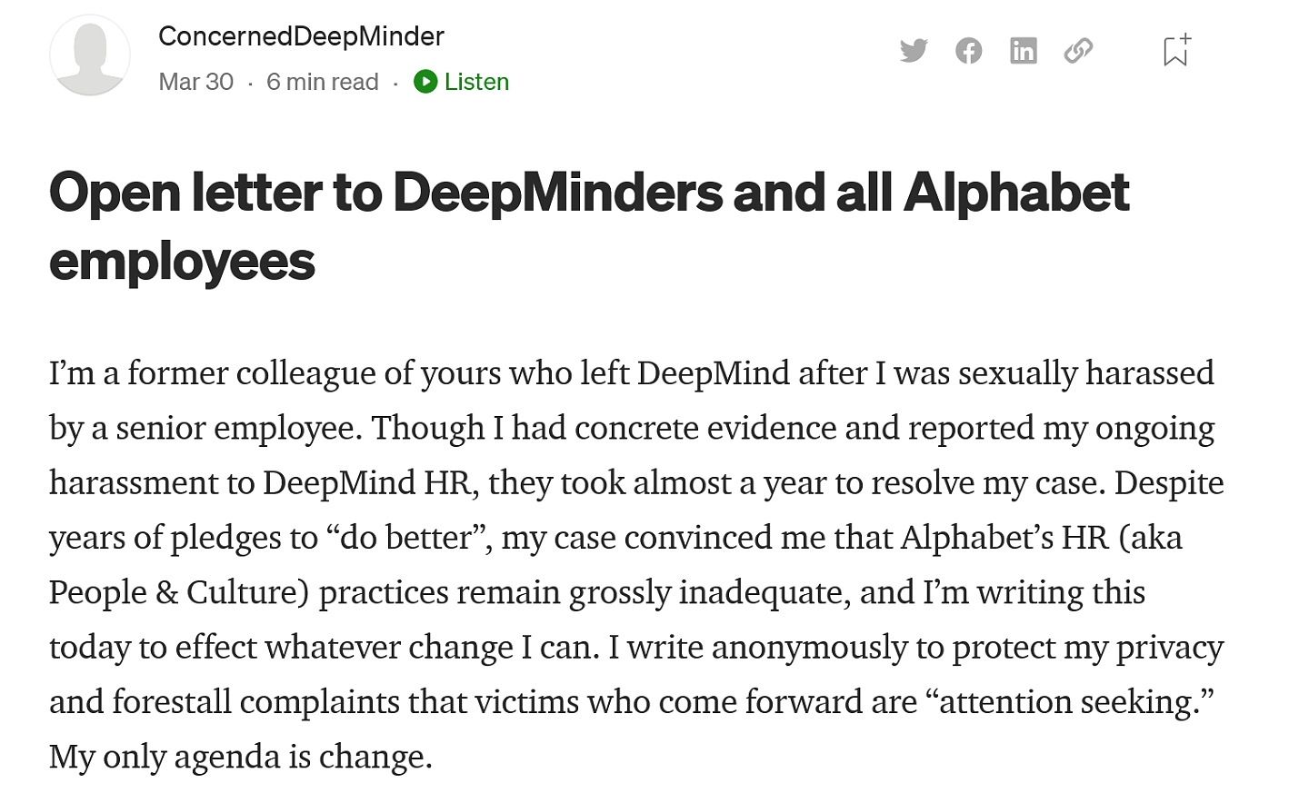 举报人称DeepMind过了好几个月才解雇了被控性行为不当的高管 - 1