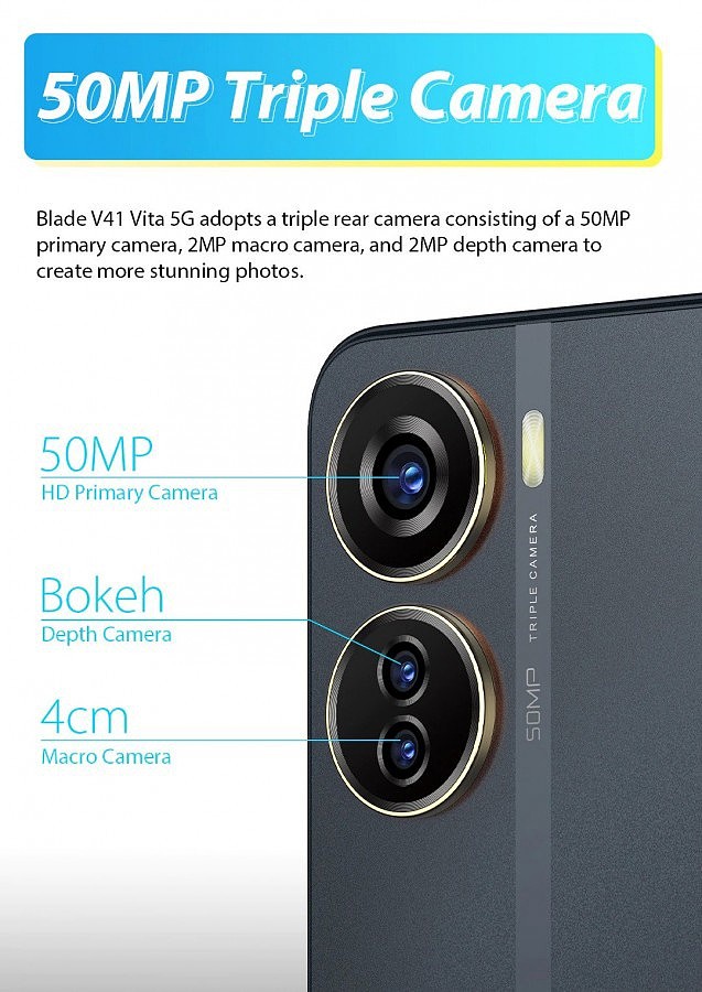 中兴 Blade V41 Vita 手机发布：搭载天玑 810 芯片，4500mAh 电池 - 4