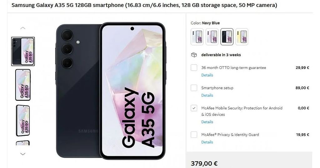 三星 Galaxy A35 5G 手机偷跑：4 次安卓大版本更新，起售价 379 欧元 - 4