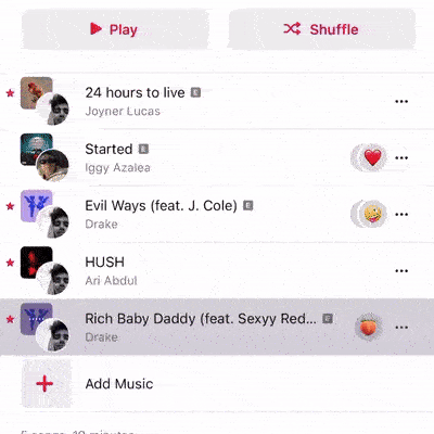 苹果 Apple Music 协作播放列表增强互动：支持 Emoji Reactions - 4
