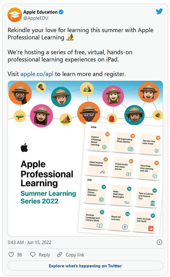 苹果Professional Learning计划现提供免费暑期夏令营课程 - 2