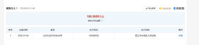 李亚鹏公司再被强制执行200余万 总金额超454万