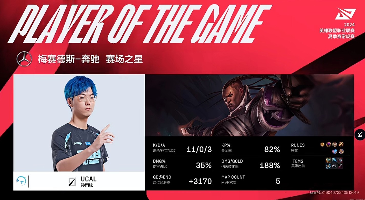 双枪就是我的答案！Ucal卢锡安狂砍11/0/3爆杀OMG收获首局MVP - 1