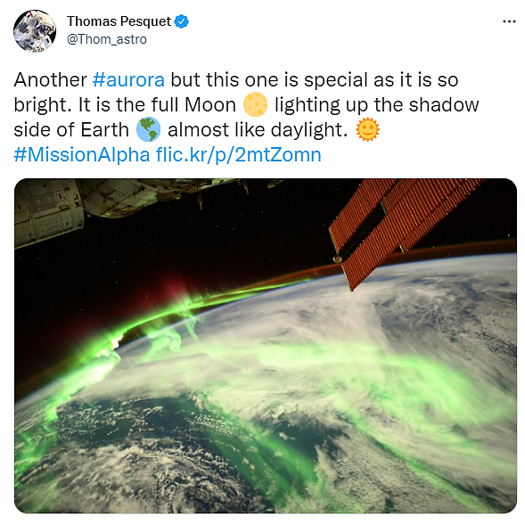 国际空间站宇航员拍到绝美极光照片：地球如穿上绿色纱衣 - 1