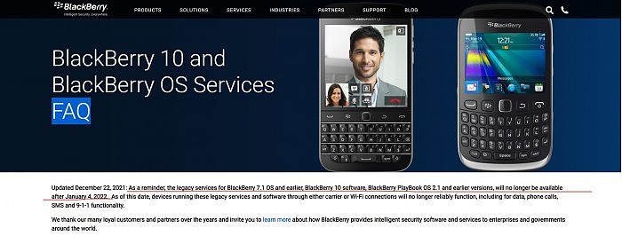 黑莓BlackBerry OS已停止运行：电话短信都不能用 911都打不了 - 1