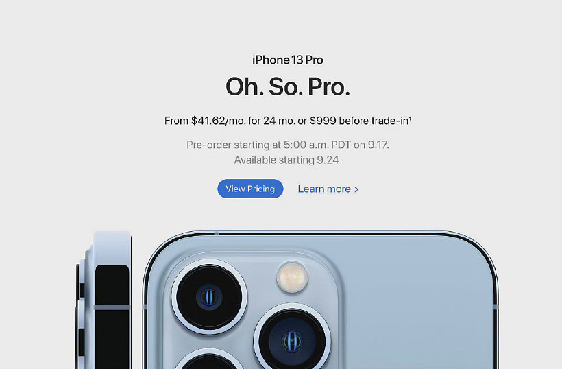 苹果官网 iPhone 13/Pro 系列宣传语“Oh.So.Pro”，内地翻译“强得很” - 1