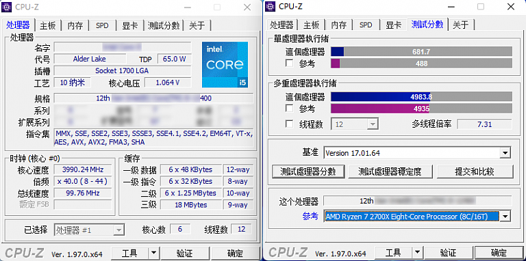 英特尔酷睿 i5-12400 处理器跑分曝光：6 颗纯大核，多核可达 4.0 GHz - 2