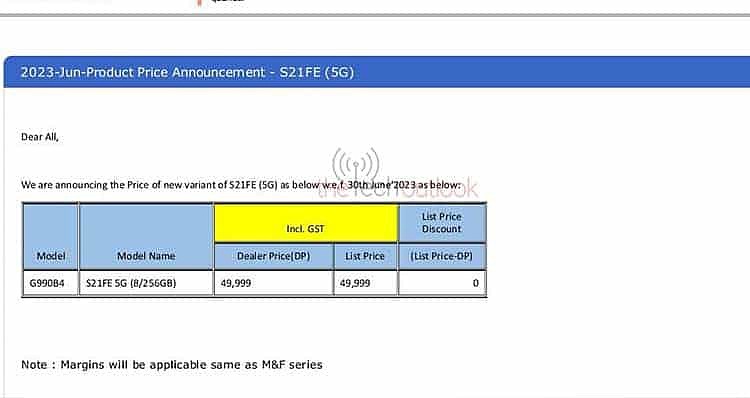 三星印度骁龙 888 版 Galaxy S21 FE 手机培训文档曝光：只有 8GB+256GB 一种组合 - 8
