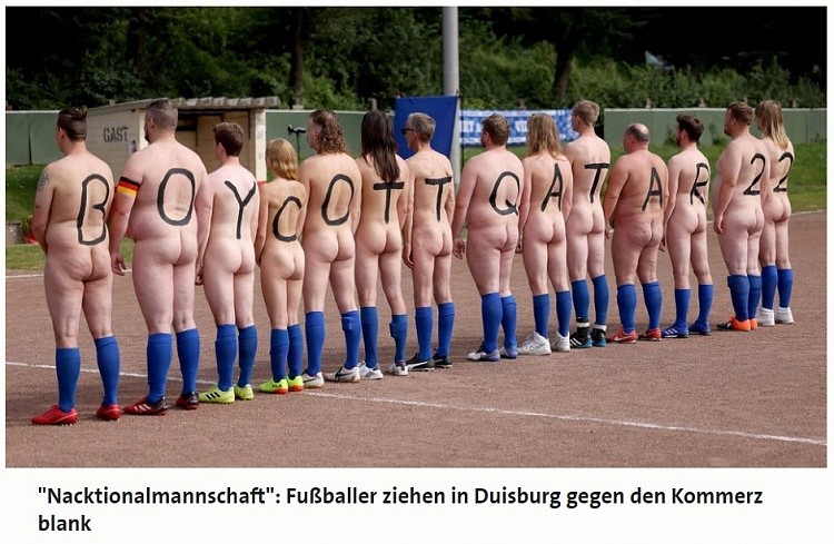 “赤裸裸”抵制足球商业化，德国“裸体足球国家队”杜伊斯堡首秀 - 2