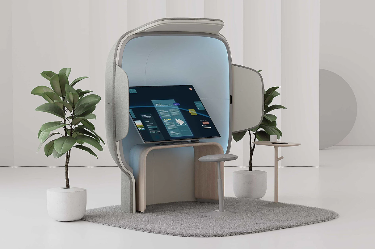 斩获 2021 红点最佳设计奖，微软发布 Flowspace Pod 混合办公空间：巨大 Surface 触摸屏，彩色 LED 背光装饰 - 2