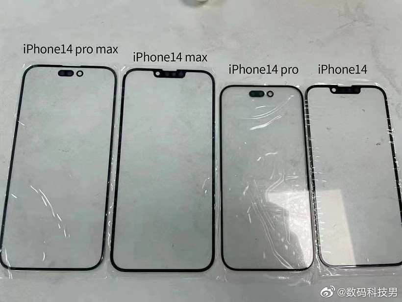 苹果 iPhone 14 / Pro / Max 前面板曝光：将采用刘海和打孔两种设计，比例达 20:9 - 1