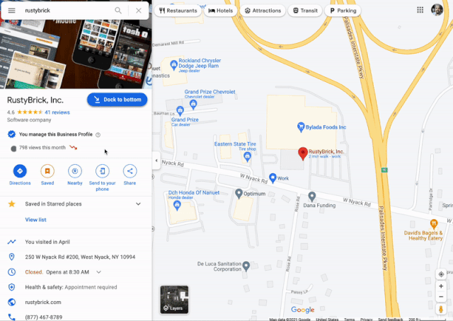 桌面端Google Maps新增“Dock to bottom”：标签化多景点 - 3