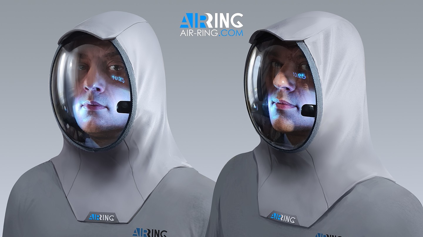 科技感十足：Air-Ring颈戴式面罩让你一整天都能呼吸清洁空气 - 4