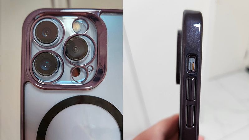 苹果 iPhone 14 Pro 保护壳对比 iPhone 13 Pro：前者后置相机镜头直径更大，静音按钮上移 - 1
