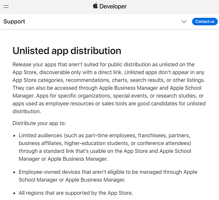 苹果应用商店增加新功能 可帮助分发“不适合公开发布应用” - 1
