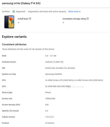 三星 Galaxy F14 5G 手机曝光：搭载 Exynos 1330 芯片，预装安卓 13 - 1