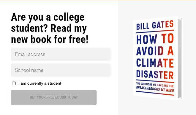盖茨允许大学生免费下载其新书 吸引年轻人关注气候变化问题 - 1