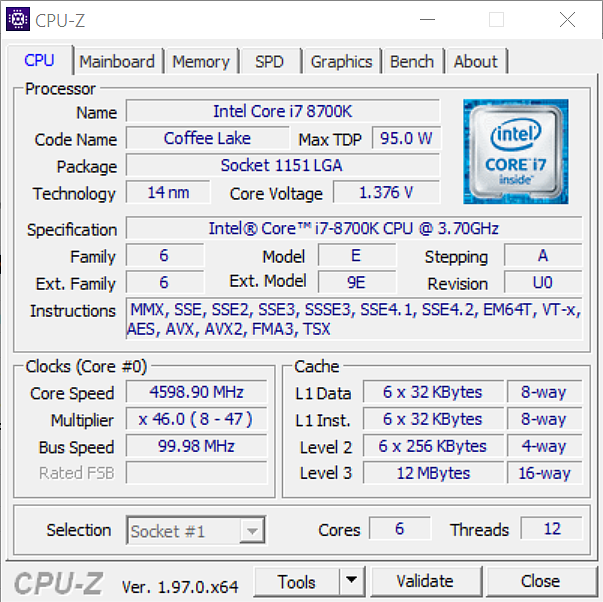 CPU-Z 1.97 版本更新：正式支持英特尔 12 代 Alder Lake K 系列处理器 - 1