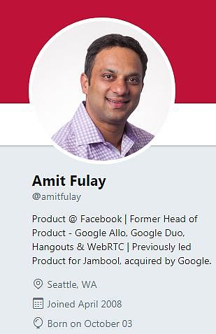 前脸书谷歌产品负责人Amit Fulay重返微软并出任产品副总裁 - 1