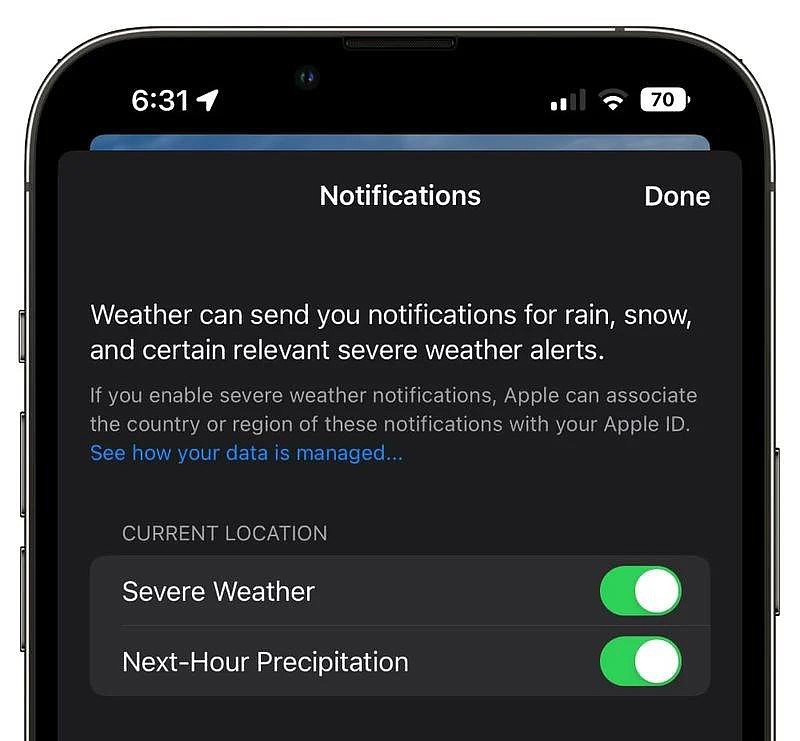 苹果 iOS 16 更新，天气 App 新功能盘点 - 13