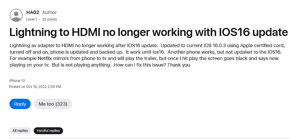 苹果加码 iOS 16 的限制：继 AirPlay 后不再支持通过 HDMI 适配器投屏 DRM 内容 - 2