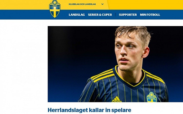 瑞典队官方：补召6位预备球员备战欧洲杯
