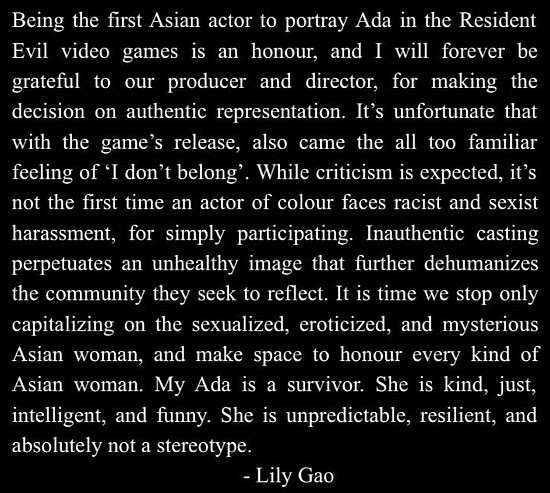 因配音水平被网爆 《生化4》艾达王配音发声：请尊重各类亚裔女性 - 2