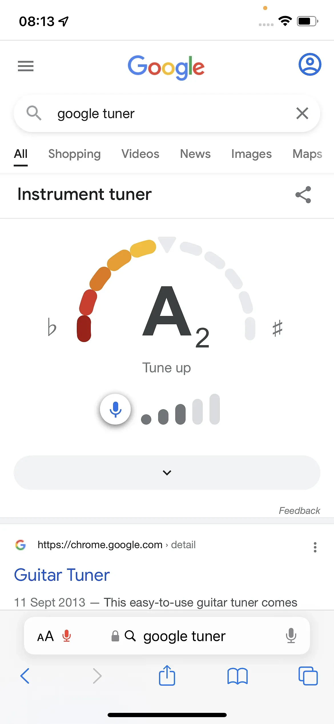 Google搜索在其内置功能中推出了吉他调音器 - 2