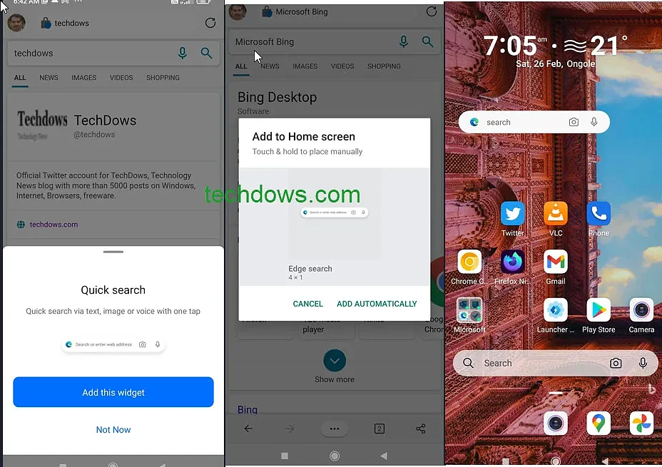 Android端Edge新增Bing每日图片和Quick Search小部件 - 1
