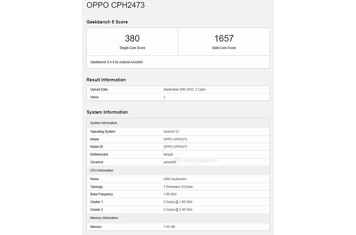 OPPO A77s 手机现身跑分网站：搭载骁龙 680 芯片 - 2