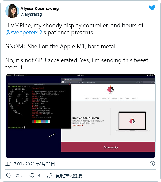 Apple M1 Linux项目新进展：可引导至GNOME桌面 图形加速特性暂缺 - 1