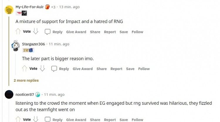 Reddit评RNG击败EG：韩国观众这场比北美粉丝更加支持EG,笑死我了 - 4