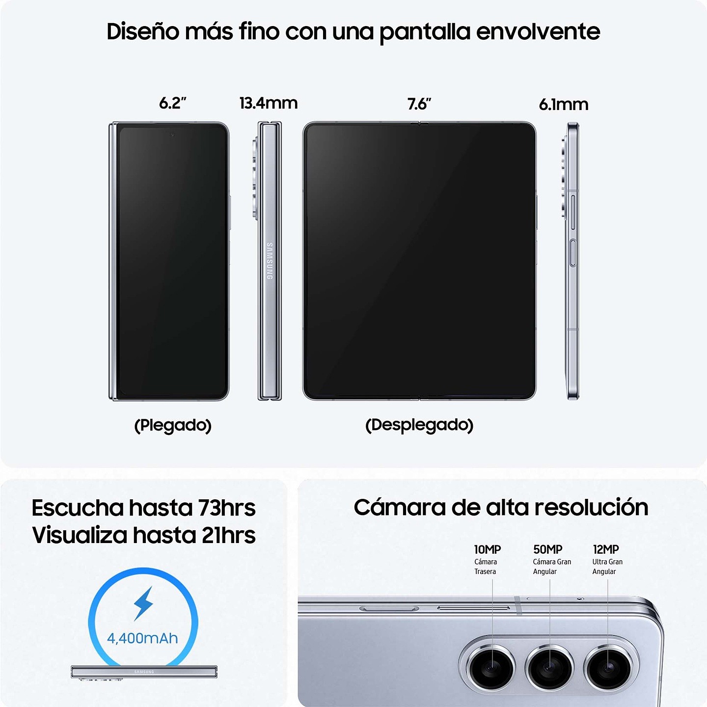 三星 Galaxy Z Fold5 手机宣传图曝光：4400mAh 电池，外屏 6.2 英寸、内屏 7.6 英寸 - 4