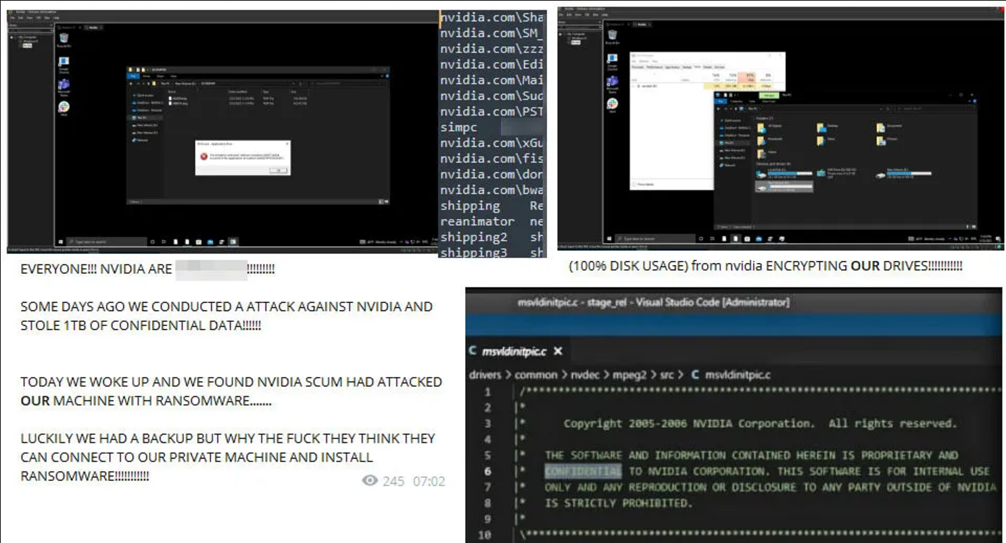 曝英伟达通过加密1TB被盗数据回击了勒索软件攻击者 - 1