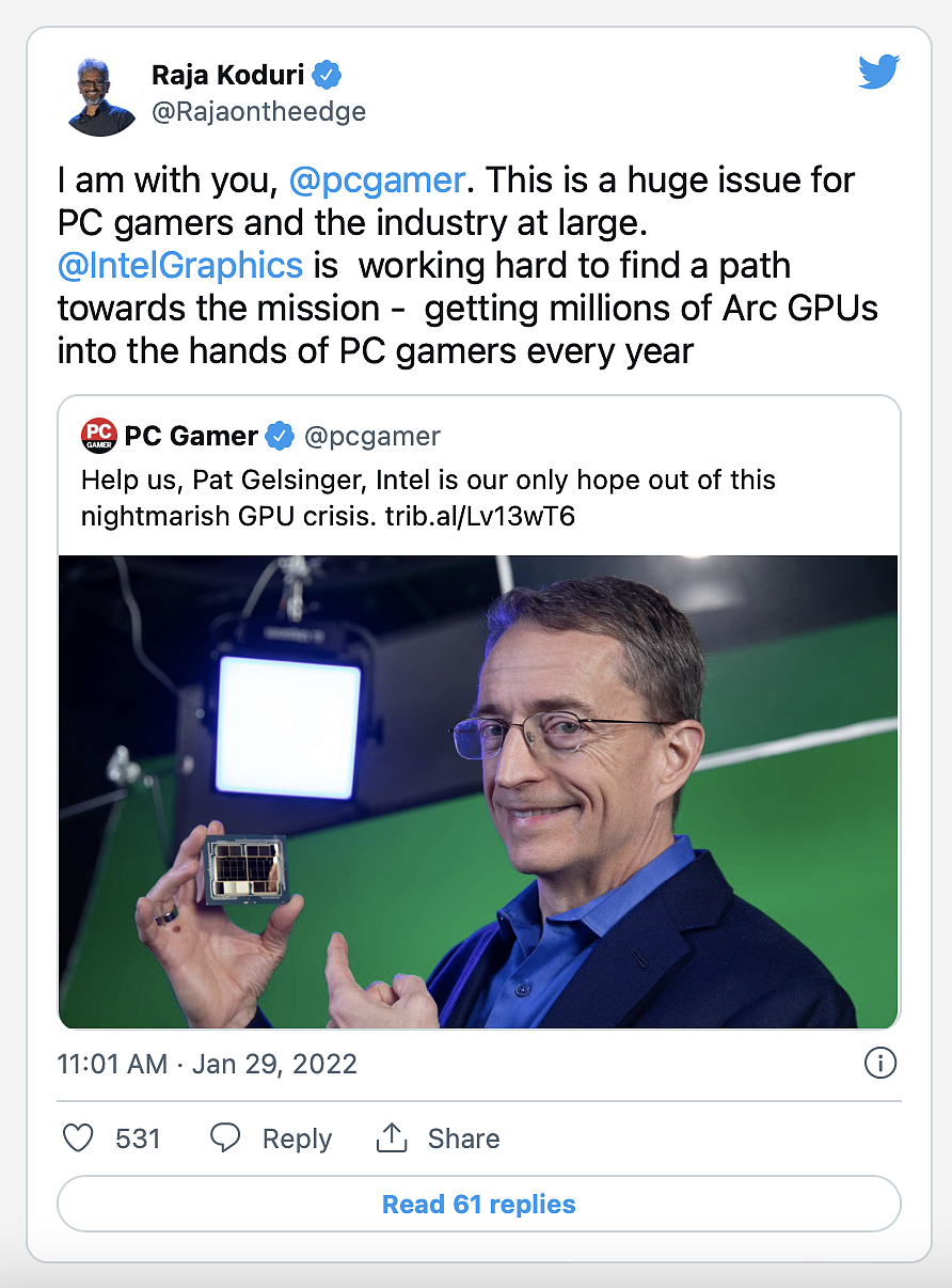 英特尔回应全球“显卡危机”：每年为 PC 玩家出货数百万个 Arc GPU - 1