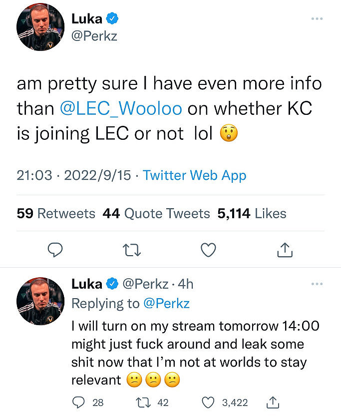 LEC老懂哥！Perkz：我对KC是否加入LEC更有发言权 - 1