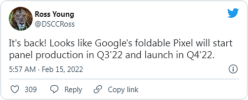 传谷歌Foldable Pixel“Notepad”折叠屏新机有望4季度到来 - 2