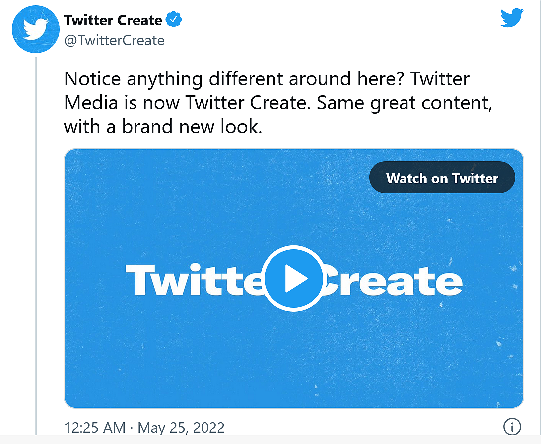 Twitter Media更名为Twitter Create：为创作者提供更多支持 - 1