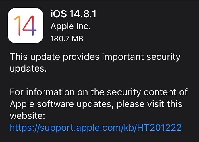 苹果开始推送iOS 14.8.1与iPadOS 14.8.1安全更新 - 1